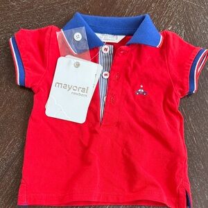 Mayoral Baby Boy Red and Blue Polo Shirt